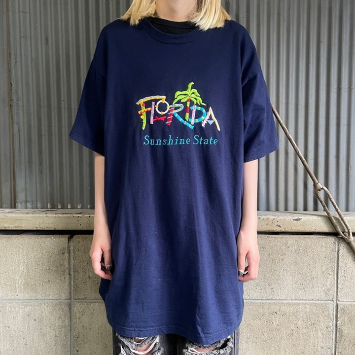 FLORIDA フロリダ スーベニア ロゴ刺繍 Tシャツ  メンズXL | Vintage.City ヴィンテージ 古着