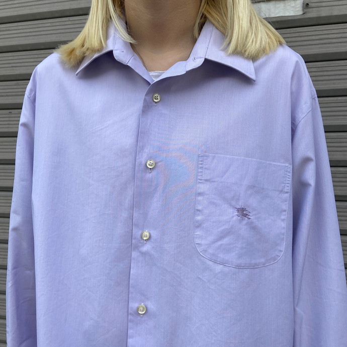 BURBERRY LONDON バーバリー ワンポイントロゴ刺繍 長袖シャツ メンズ