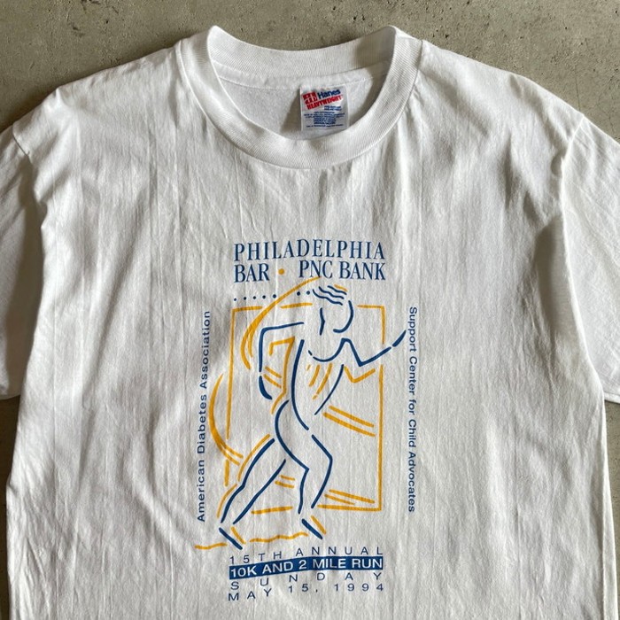 90年代 PHILADELPHIA BAR・PNC BANK 企業ロゴ マラソン アート プリントTシャツ メンズM | Vintage.City ヴィンテージ 古着
