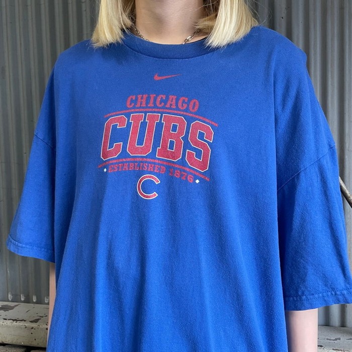 ビッグサイズ NIKE TEAM ナイキ シカゴ カブス MLB センターロゴ スウォッシュ チーム Tシャツ メンズ2XL | Vintage.City ヴィンテージ 古着