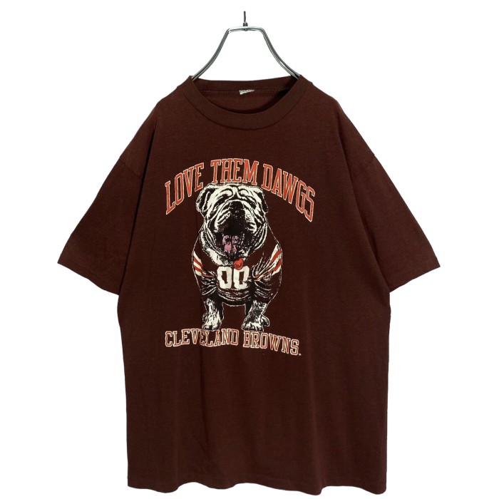 80s LOVE THEM DAWGS/CLEVELAND BROWNS. T-SHIRT | Vintage.City 古着屋、古着コーデ情報を発信