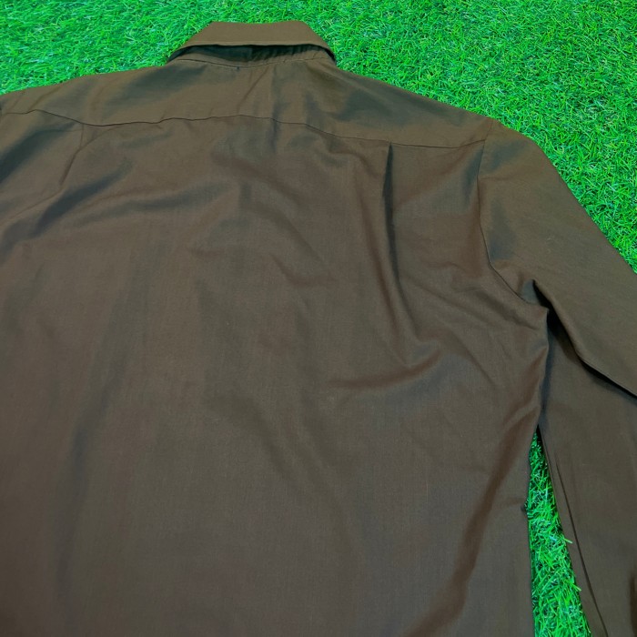 70s Brown Long Sleeve Shirt / Vintage ヴィンテージ 古着 ブラウン 茶色 無地 単色 長袖 | Vintage.City ヴィンテージ 古着