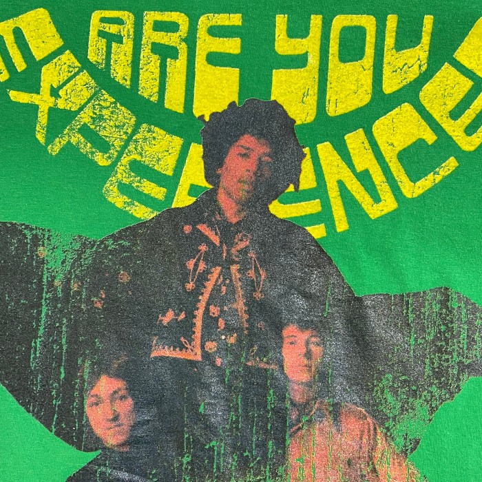 【Authentic Hendrix】USA製 ジミヘン Are You Experienced ロゴ プリント 公式 オフィシャル Tシャツ アルバムジャケット ロックt バンドTシャツ ザ・ジミ・ヘンドリックス・エクスペリエンス L 半袖 グリーン US古着 | Vintage.City ヴィンテージ 古着