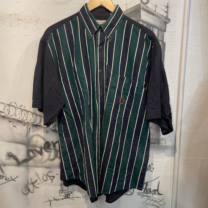 cotton ramie stripe BD shirt | Vintage.City ヴィンテージ 古着
