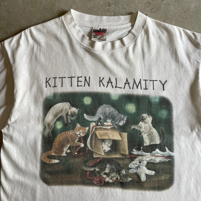 90年代 KITTEN KALAMITY 猫 アート アニマル  プリント Tシャツ メンズL レディースXL相当 | Vintage.City ヴィンテージ 古着