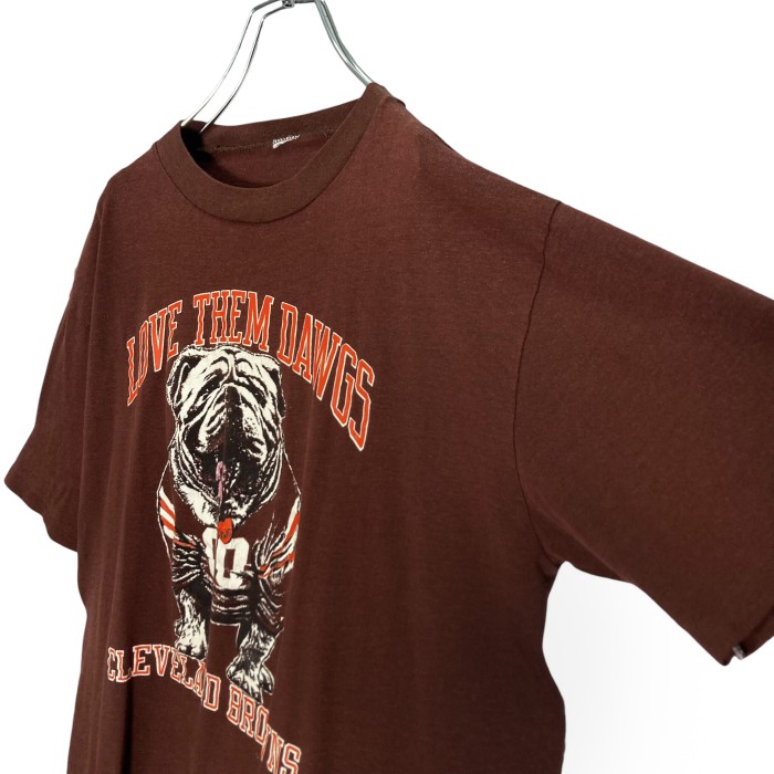 80s LOVE THEM DAWGS/CLEVELAND BROWNS. T-SHIRT | Vintage.City ヴィンテージ 古着