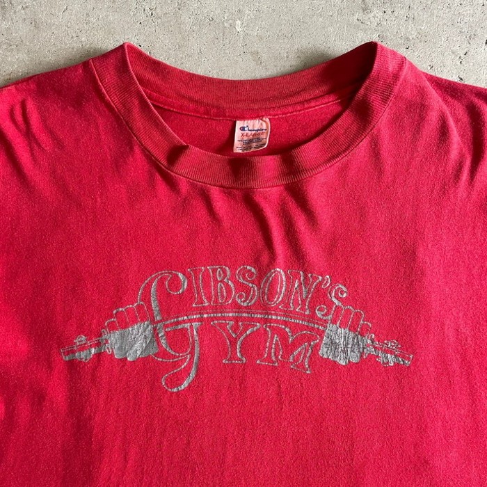 80年代 トリコタグ Champion チャンピオン GIBSON'S GYM ラバープリント Tシャツ メンズXL | Vintage.City ヴィンテージ 古着