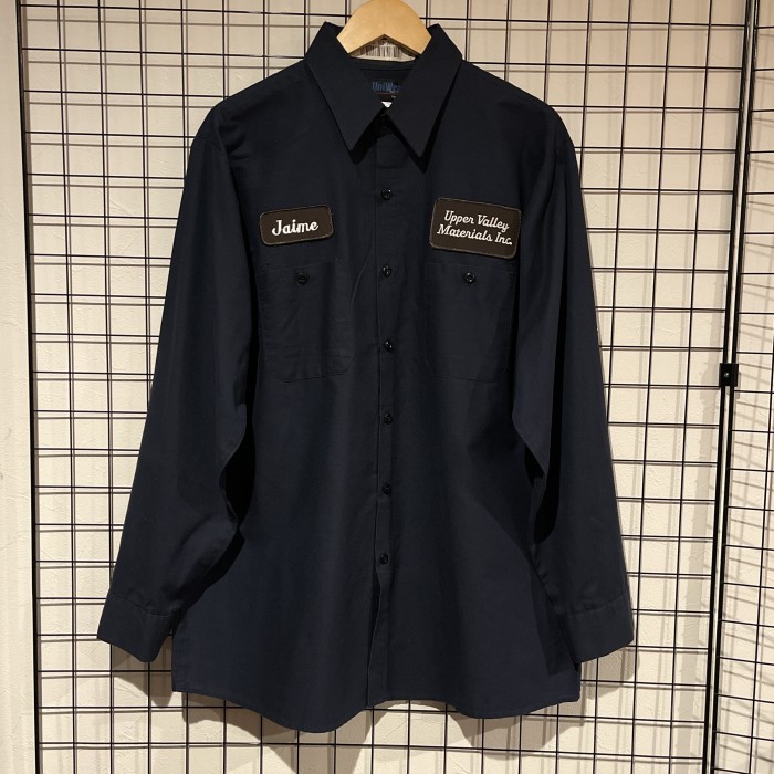 UniWeave ユニウェーブ　企業ロゴ ワッペン 長袖ワークシャツ　A022 | Vintage.City ヴィンテージ 古着