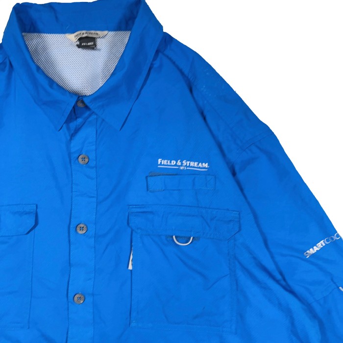 【FSH06】XXLsize Fishing shirt blue フィッシングシャツ　長袖シャツ | Vintage.City 빈티지숍, 빈티지 코디 정보