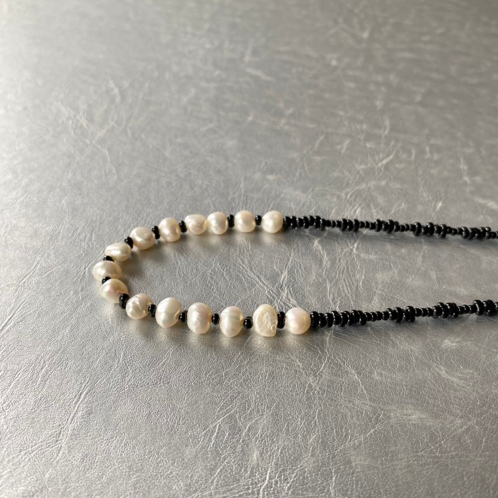 Used retro freshwater pearl black beads necklace レトロ ユーズド 淡水パール ブラック ビーズ ネックレス | Vintage.City ヴィンテージ 古着