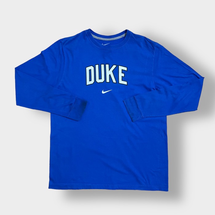 【NIKE】カレッジロゴ DUKE デューク大学 ロンT ロングTシャツ 長袖Tシャツ ロゴ プリント スウッシュ X-LARGE ビッグサイズ ブルー ナイキ US古着 | Vintage.City ヴィンテージ 古着
