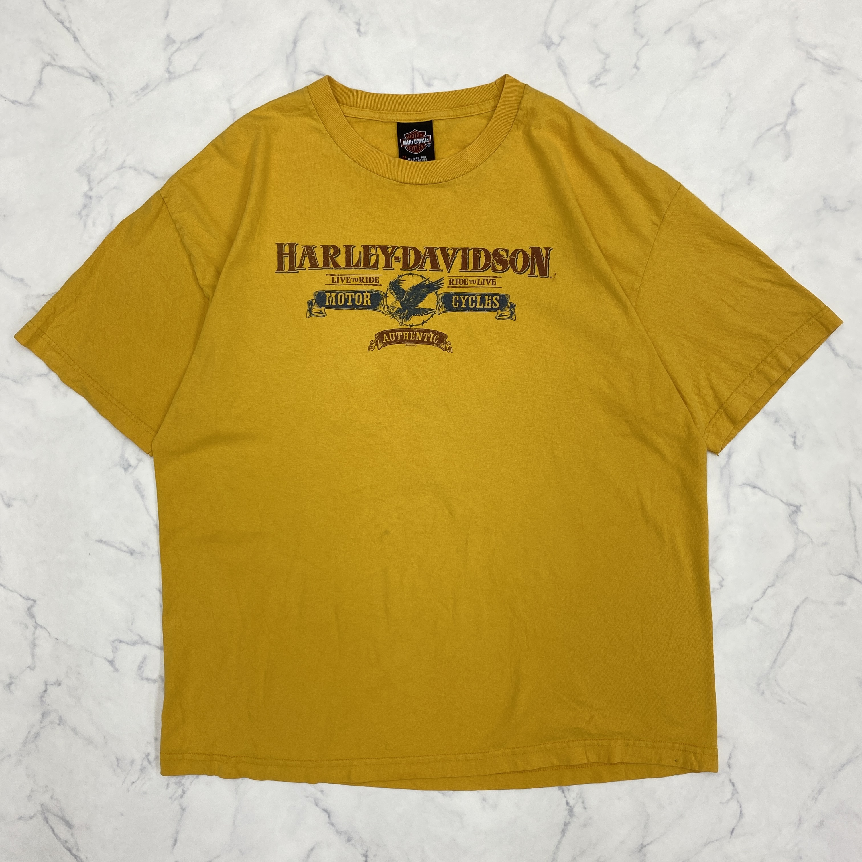 ハーレーダビッドソン HarleyDavidson Tシャツ イエローオレンジ