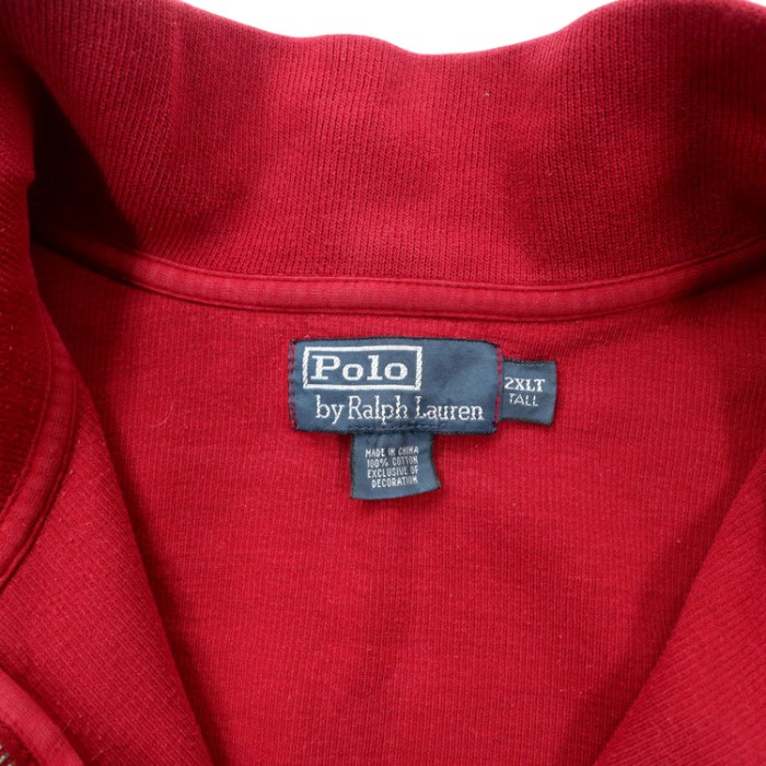 Polo by Ralph Lauren ビッグサイズ ハーフジップ スウェットシャツ 2XLT レッド コットン スモールポニー刺繍 | Vintage.City 古着屋、古着コーデ情報を発信