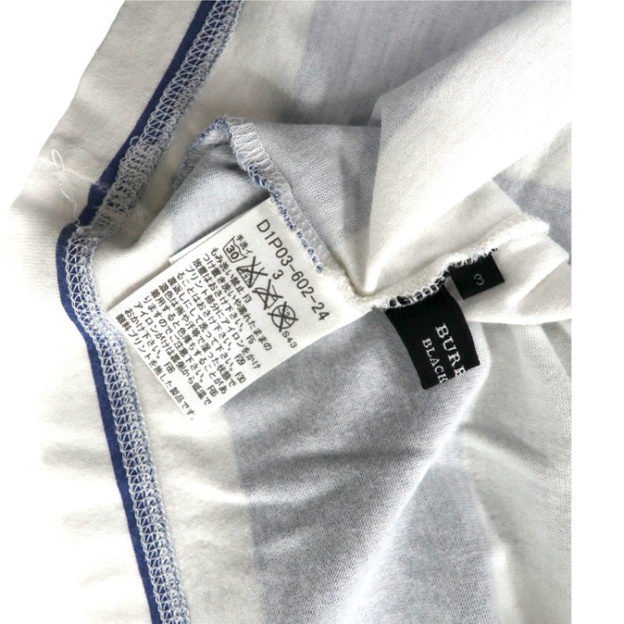 BURBERRY BLACK LABEL ボーダーTシャツ 3 ホワイト ネイビー コットン ワンポイントロゴ | Vintage.City 빈티지숍, 빈티지 코디 정보