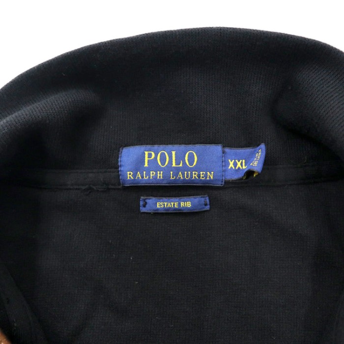 POLO RALPH LAUREN ハーフジップ スウェットシャツ XXL ブラック コットン ESTATE RIB スモールポニー刺繍 | Vintage.City 古着屋、古着コーデ情報を発信