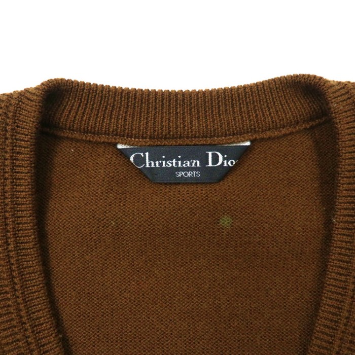 Christian Dior SPORTS Vネックニット セーター L カーキ ウール オールド 日本製 | Vintage.City ヴィンテージ 古着