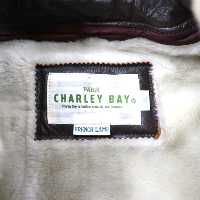 CHARLEY BAY G-1 レザーフライトジャケット 3L ブラウン フレンチラムレザー 羊革 ボアライナー着脱式 | Vintage.City ヴィンテージ 古着