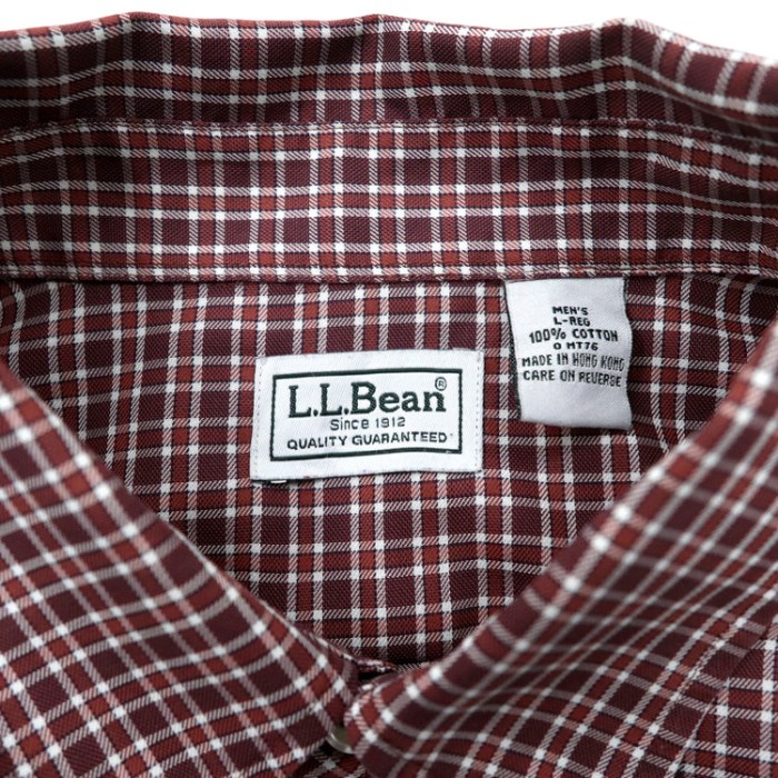 L.L.Bean ボタンダウンシャツ L レッド チェック コットン | Vintage.City 빈티지숍, 빈티지 코디 정보