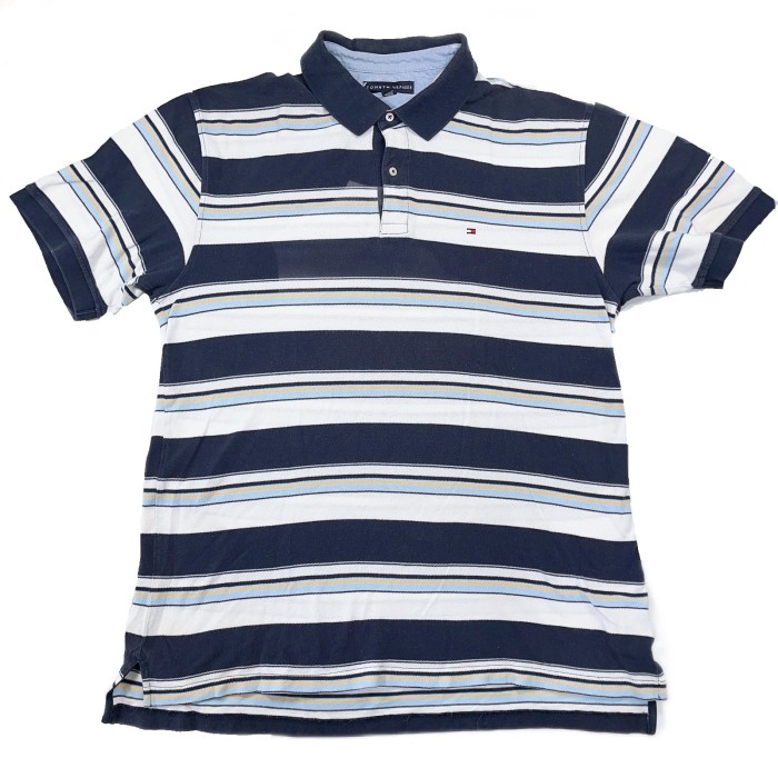 XXLsize TOMMY HILFIGER Border polo shirts トミーヒルフィガー　ポロシャツ　ボーダー | Vintage.City 古着屋、古着コーデ情報を発信