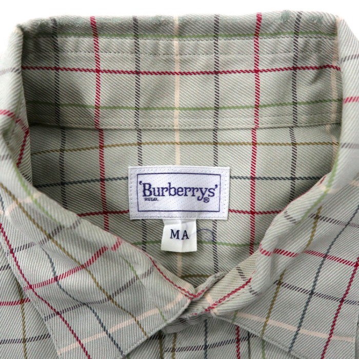 Burberrys チェックシャツ MA ベージュ コットン ワンポイントロゴ刺繍 | Vintage.City 古着屋、古着コーデ情報を発信