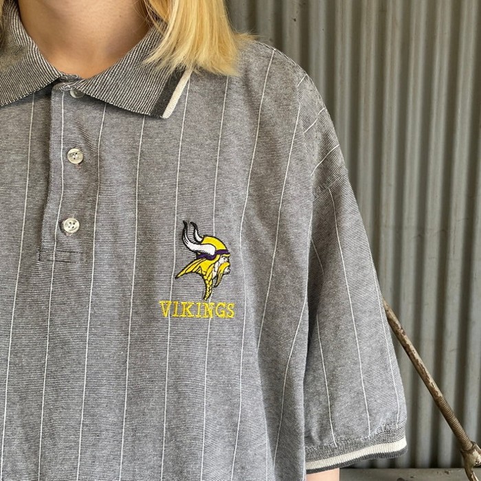 NFL ミネソタ・バイキングス チームロゴ 刺繍 ポロシャツ メンズXL相当 | Vintage.City 빈티지숍, 빈티지 코디 정보