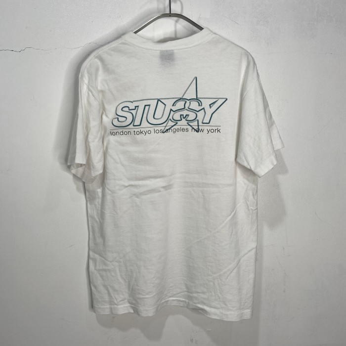 90s USA製　STUSSY 紺タグ　プリントTシャツ　白　M | Vintage.City 古着屋、古着コーデ情報を発信
