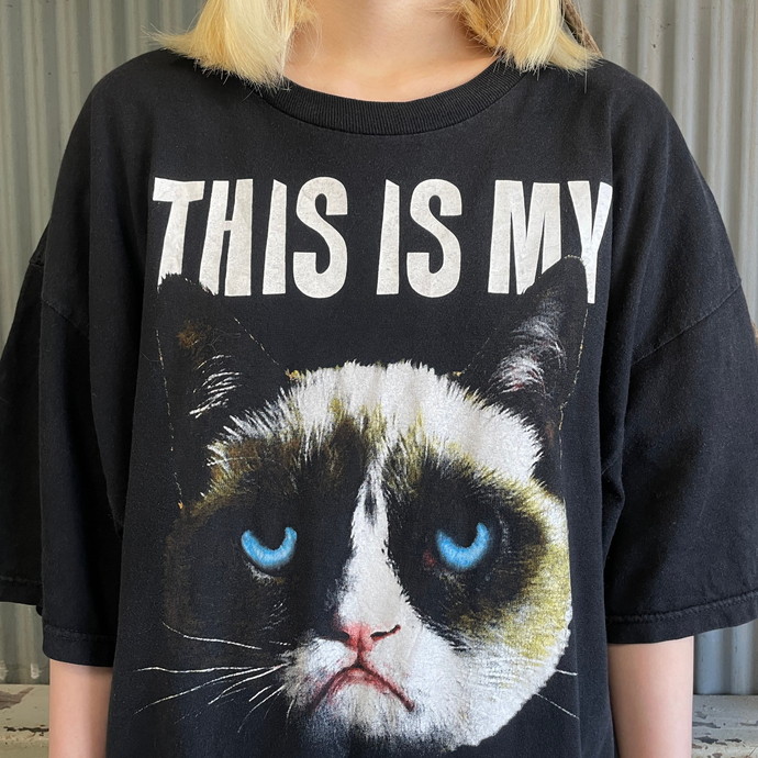 ビッグサイズ GRUMPY CAT 猫 アニマル プリントTシャツ メンズ2XL
