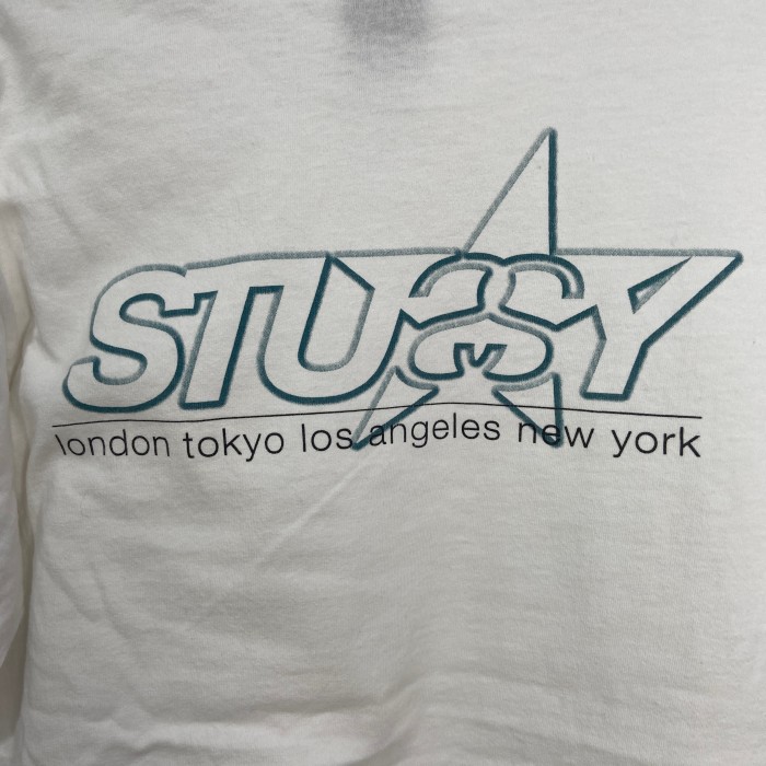 90s USA製　STUSSY 紺タグ　プリントTシャツ　白　M | Vintage.City 古着屋、古着コーデ情報を発信