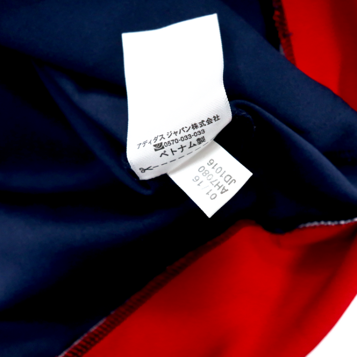 adidas トラックジャケット ジャージ O ネイビー ポリエステル 3ストライプス トリコロール バックロゴプリント | Vintage.City 古着屋、古着コーデ情報を発信