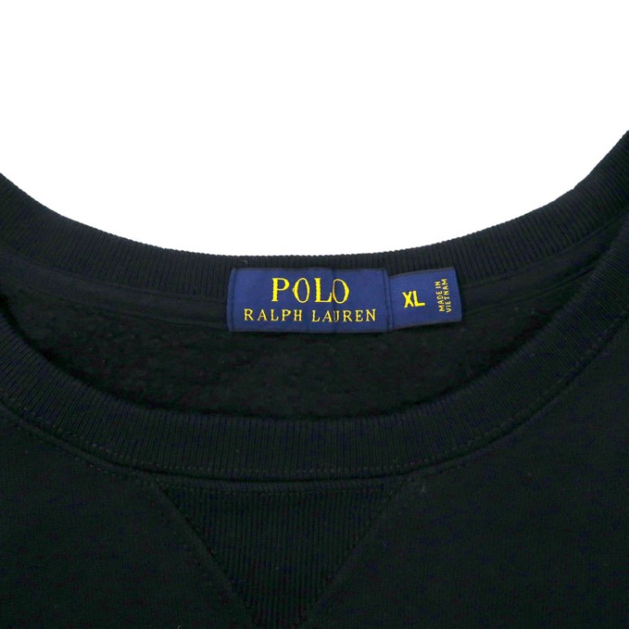 POLO RALPH LAUREN ビッグサイズ クルーネックスウェット XL ブラック コットン 裏起毛 スモールポニー刺繍 | Vintage.City 古着屋、古着コーデ情報を発信
