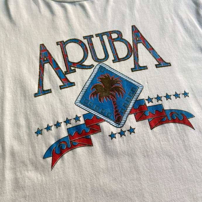 90年代 シングルステッチ ヴィンテージ ARUBA プリント Tシャツ メンズ