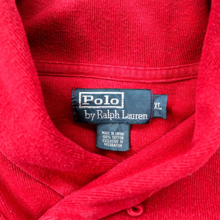 Polo by Ralph Lauren ショールカラー スウェットシャツ XL レッド コットン スモールポニー刺繍 | Vintage.City 古着屋、古着コーデ情報を発信