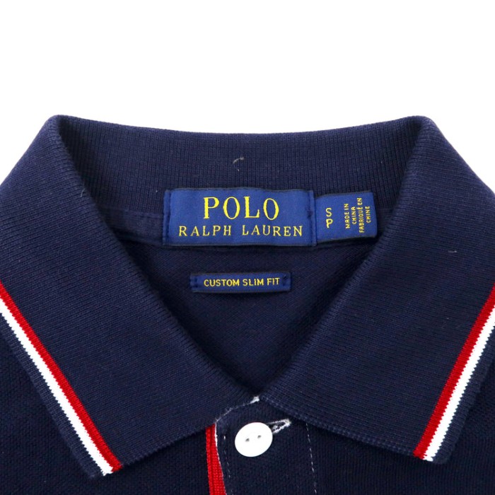 POLO RALPH LAUREN ポロシャツ S ネイビー ホワイト ボーダー USA ポニー刺繍 ナンバリング CUSTOM SLIM FIT | Vintage.City 古着屋、古着コーデ情報を発信