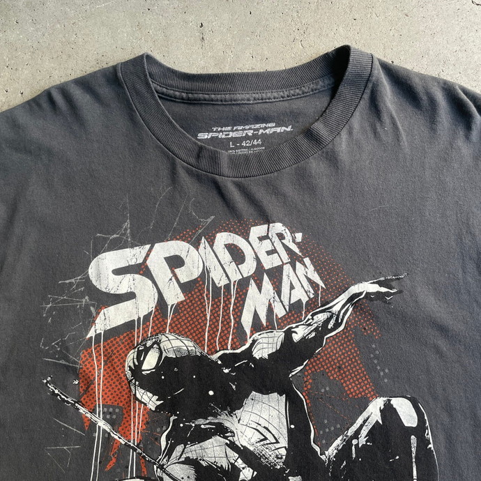 キス  ×MARVEL Spider-Man Tee スパイダーマンプリント長袖カットソー メンズ L