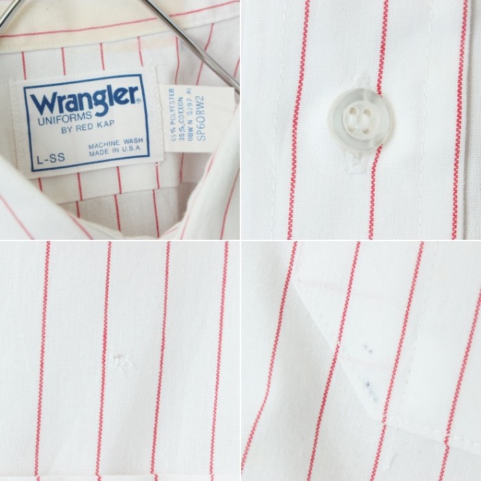 70s 80s USA製 Wrangler ラングラー ストライプ ワーク シャツ レッド メンズL 半袖 アメリカ古着 | Vintage.City 古着屋、古着コーデ情報を発信