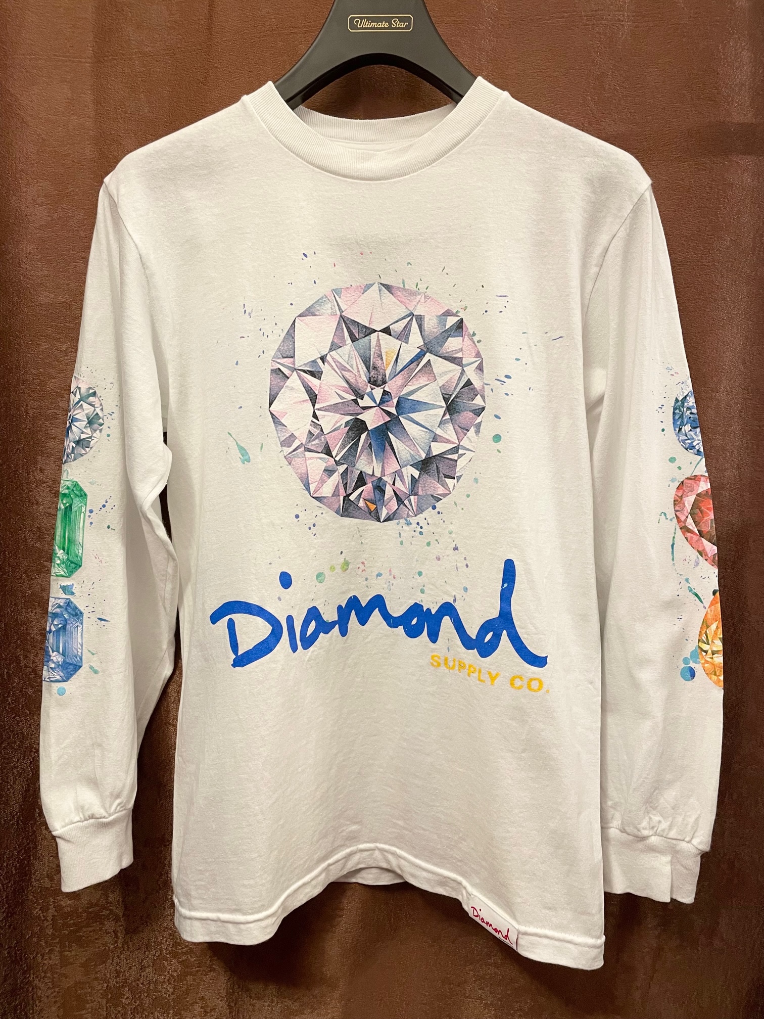 MADE IN MEXICO製 Diamond Supply Co. 長袖プリントTシャツ ホワイト S ...