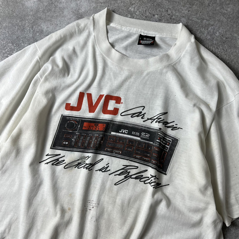 雰囲気系 90s USA製 JVC RX-705 カーオーディオ プリント 半袖 Tシャツ ...