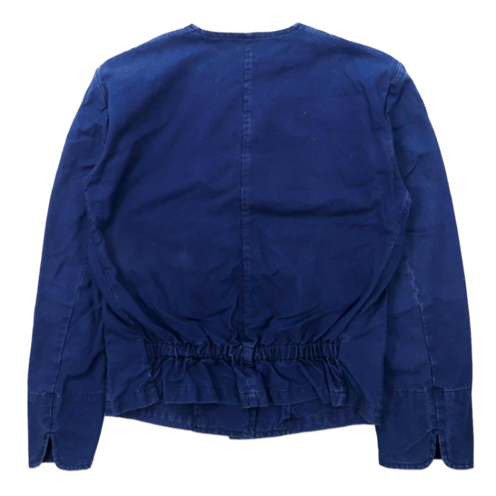 agnes b. レイルロードジャケット ノーカラージャケット 1 ブルー コットン フランス製 | Vintage.City 古着屋、古着コーデ情報を発信