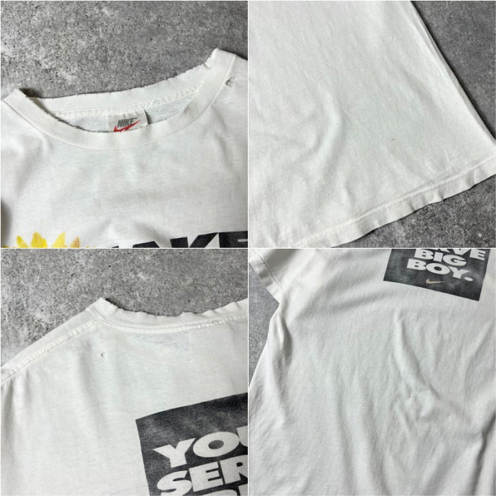 希少 90s USA製 NIKE メッセージ プリント 半袖 Tシャツ M / 90年代 ナイキ オールド ホワイト メッセージ 襤褸 ボロ | Vintage.City 古着屋、古着コーデ情報を発信