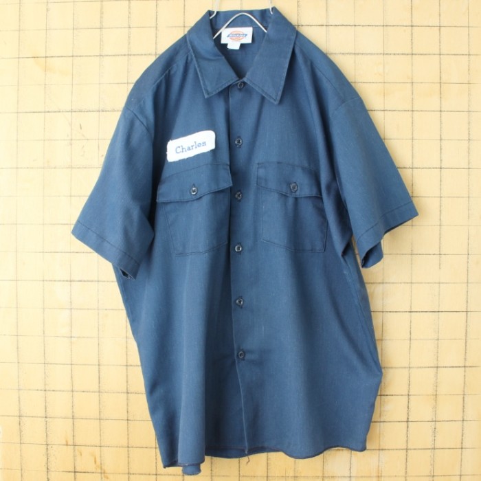 80s 90s USA製 Dickies ディッキーズ ワッペン ワーク シャツ ネイビー ブルー メンズXL 半袖 アメリカ古着 | Vintage.City Vintage Shops, Vintage Fashion Trends