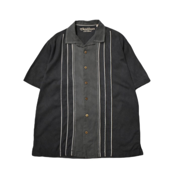 Old Open Collar Silk Material S/S Shirt | Vintage.City 古着屋、古着コーデ情報を発信
