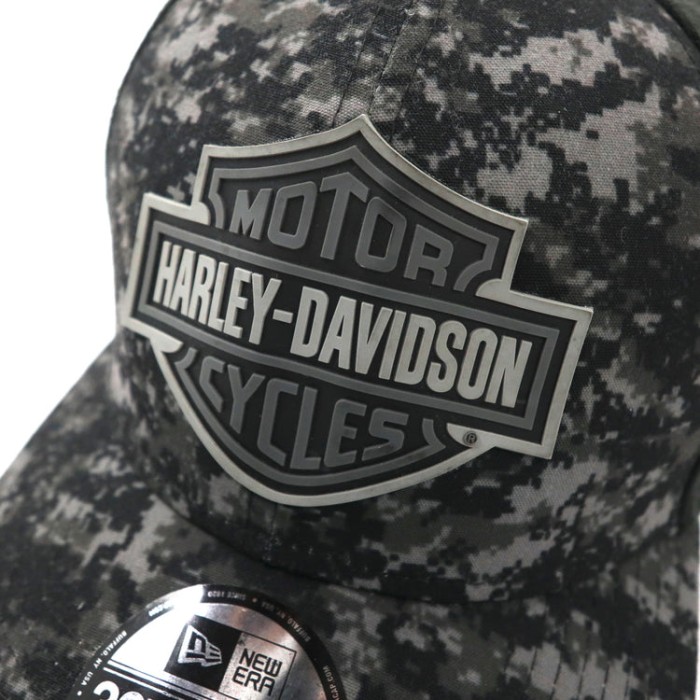 HARLEY DAVIDSON × NEW ERA ベースボールキャップ L / XL ブラック デジカモ ポリエステル | Vintage.City 빈티지숍, 빈티지 코디 정보