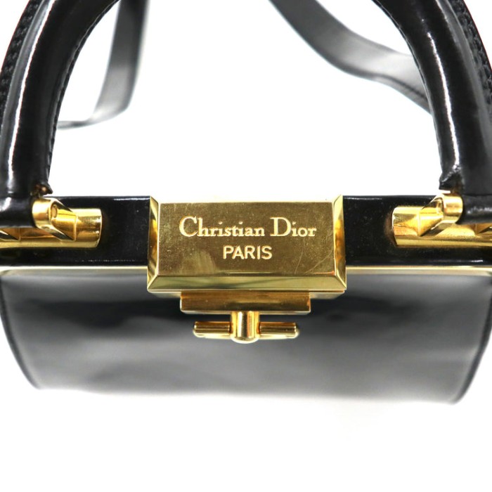 Christian Dior 2WAY がま口 ショルダーバッグ ブラック エナメル オールド ヴィンテージ | Vintage.City 빈티지숍, 빈티지 코디 정보
