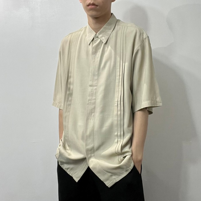 Old Fly Front Embroidery S/S Shirt | Vintage.City 빈티지숍, 빈티지 코디 정보