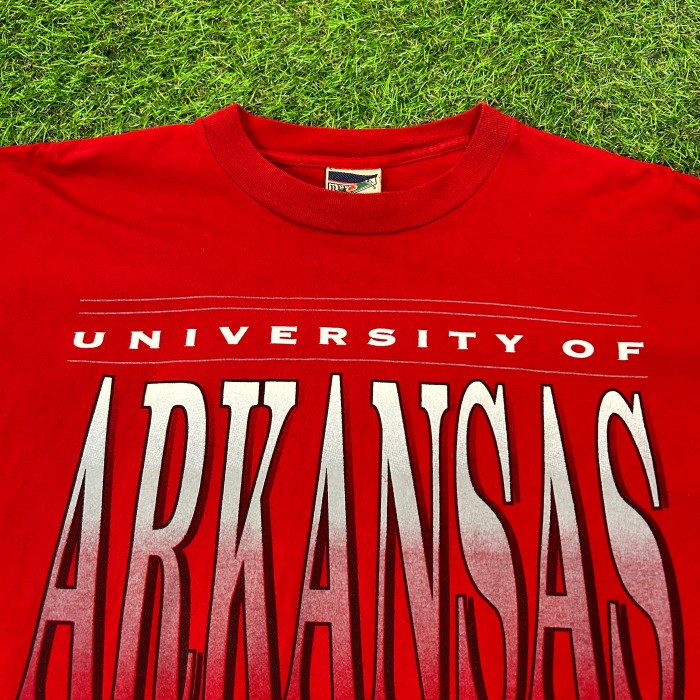 90s ARKANSAS RAZORBACKS Cropped T-Shirt / Made In USA 古着 Vintage ヴィンテージ カレッジ Tシャツ 半袖 赤 レッド クロップド | Vintage.City 古着屋、古着コーデ情報を発信