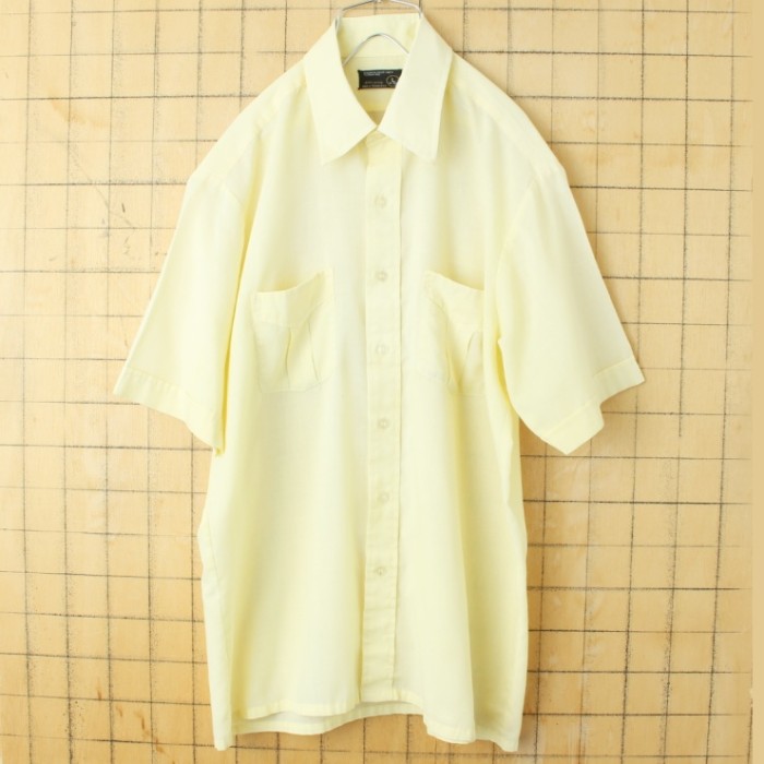 70s 80s USA JCPenney 半袖 ライトフランネル ボックス シャツ イエロー メンズL アメリカ古着 | Vintage.City 古着屋、古着コーデ情報を発信