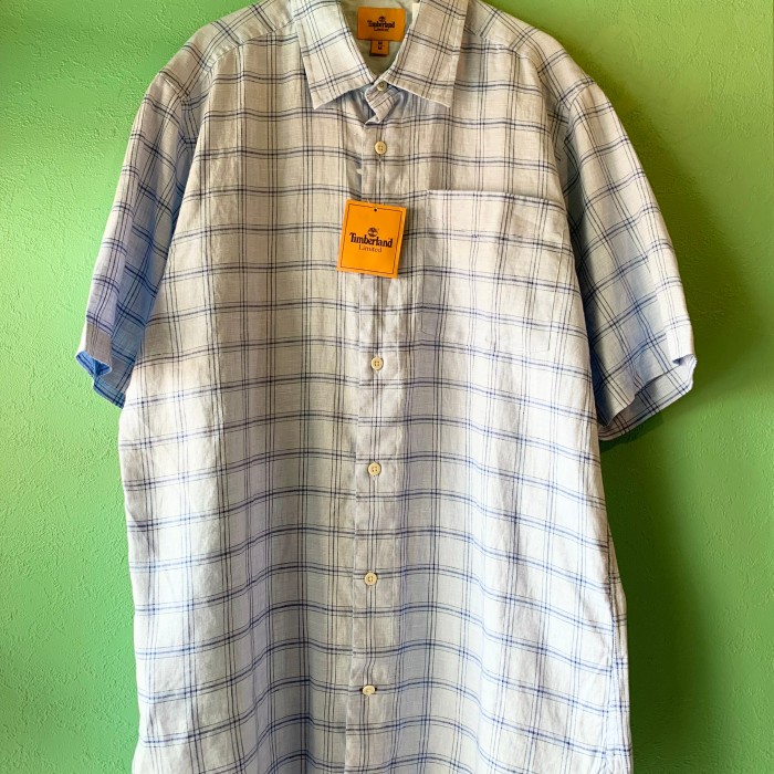 Timberland デッドストック 半袖 リネン チェックシャツ | Vintage.City 古着屋、古着コーデ情報を発信