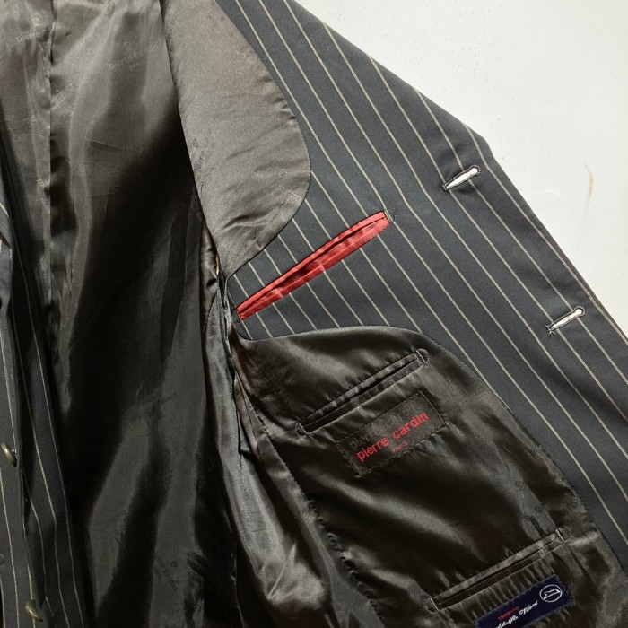 “Pierre Cardin” Stripe Tailored Jacket | Vintage.City 古着屋、古着コーデ情報を発信
