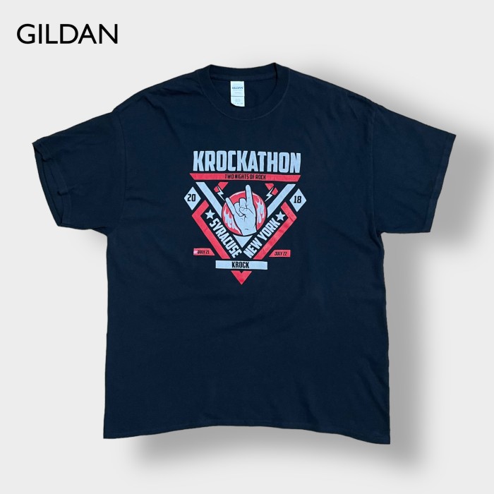 【GILDAN】音楽フェス K-Rockathon プリント ロゴ Tシャツ 半袖 XL ビッグサイズ 黒t US古着 | Vintage.City 古着屋、古着コーデ情報を発信
