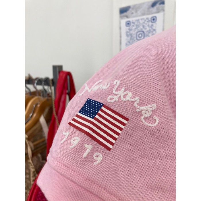 #602 champion USA / ポロシャツ チャンピオン M 刺繍ロゴ レディース ピンク | Vintage.City 빈티지숍, 빈티지 코디 정보